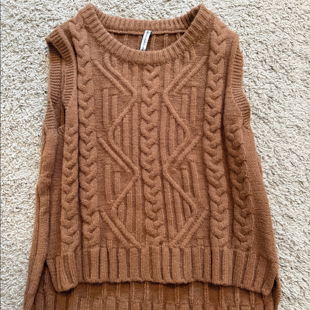 brown sweater vest